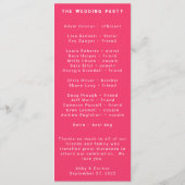 Fun Vibrant Violet Fuchsia Floral Programmakaart (Achterkant)