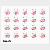 Fun Vibrant Violet Fuchsia Floral Ronde Sticker (Vel)