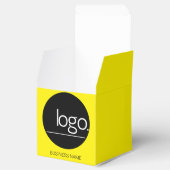 FUN VIBRANT YELLOW EIGEN MERK LOGO AANGEPASTE VERP BEDANKDOOSJES (Geopend)