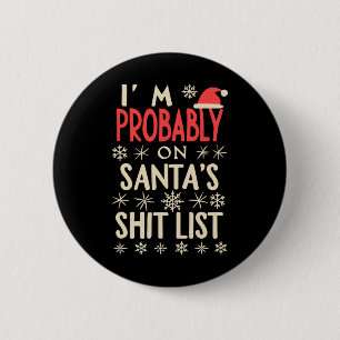 Fun Vintage Christmas Ik zit waarschijnlijk op san Ronde Button 5,7 Cm