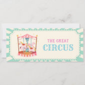 Fun Vintage Circus Ticket Carnival Baby shower Kaart (Achterkant)