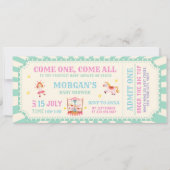 Fun Vintage Circus Ticket Carnival Baby shower Kaart (Voorkant)