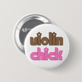 Fun Violin Chick Button (Voorkant /achterkant)