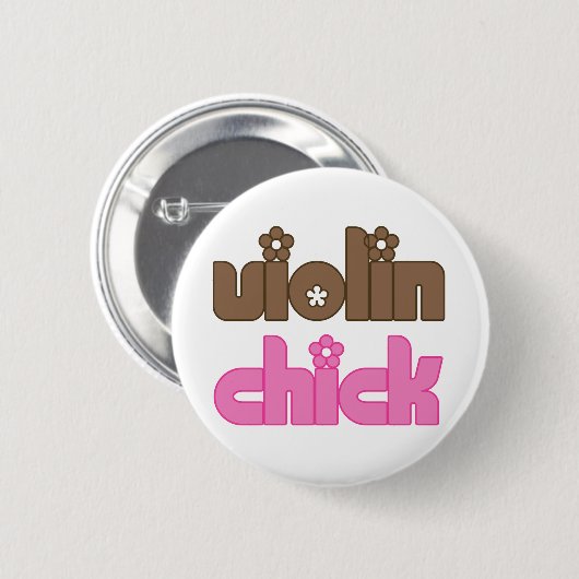 Fun Violin Chick Button (Voorkant /achterkant)