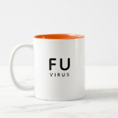 Fun Virus Quarantine Modern Trendy Typografie Tweekleurige Koffiemok (Links)