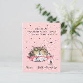 Fun Visces briefkaart Zodiac Kat Sterren teken bri (Staand voorkant)