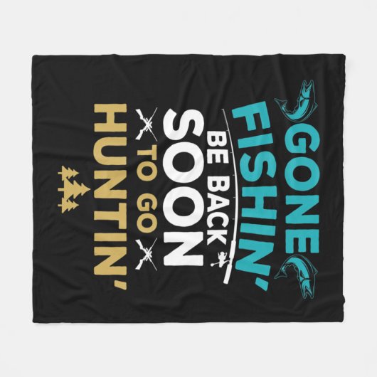 Fun Vist Hunter Hunter Hunter Hunting Fisherman Gi Fleece Deken (Voorkant (Horizontaal))