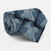 Fun Vliegtuigpiloot Logo Blueprints Stropdas (Opgerold)