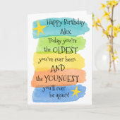 Fun Voeg een naam toe Happy Birthday Greeting Kaart (Gele Bloem)