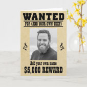 Fun VOEG JE GEZICHT TOE, TEKST cowboy wilde poster Kaart (Gele Bloem)