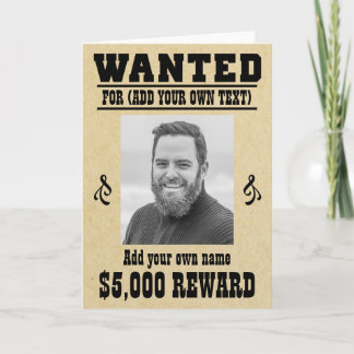 Fun VOEG JE GEZICHT TOE, TEKST cowboy wilde poster Kaart
