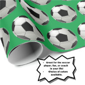 Fun Voetbal Pattern on Green Wrapping Paper Cadeaupapier