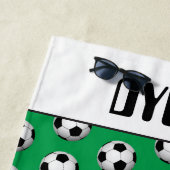 Fun Voetbal voegt naam strandhanddoeken toe Strandlaken (In situ)