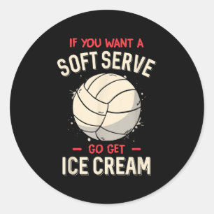 Fun Volleyball als je een zacht serve volleyball w Ronde Sticker
