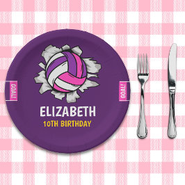 Fun Volleyball Birthday Girl Papieren Bordje