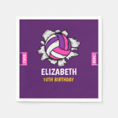 Fun Volleyball Birthday Girl Servet (Voorkant)