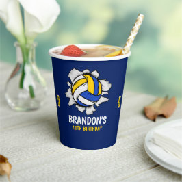 Fun Volleyball Boy Birthday Papieren Bekers