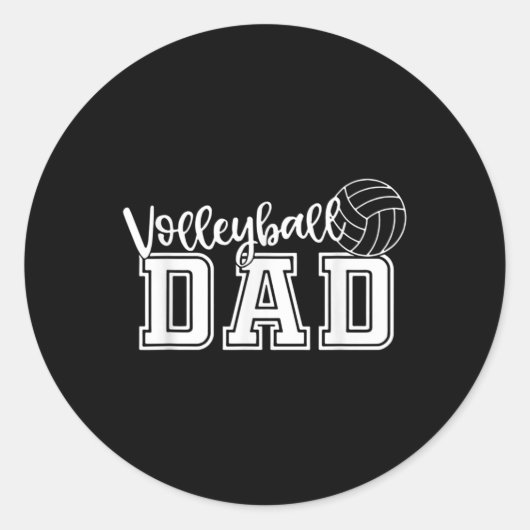 Fun Volleyball Dad Volleyball Father Player Lover Ronde Sticker (Voorkant)