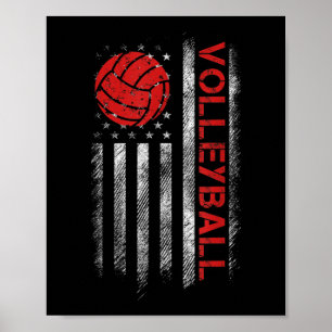 Fun Volleyball Design For Men Women USA Patriotic Poster