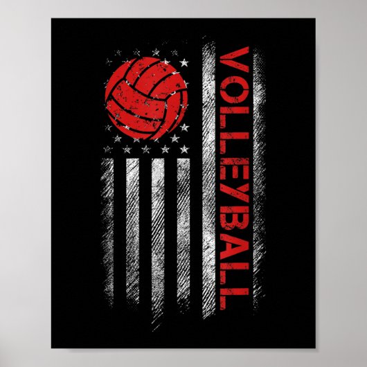 Fun Volleyball Design For Men Women USA Patriotic Poster (Voorkant)