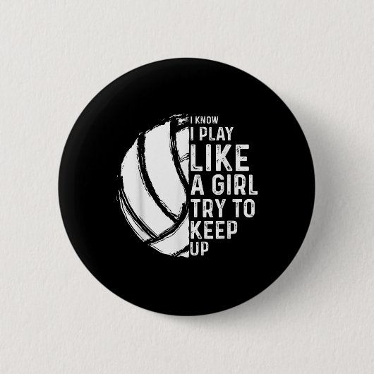 Fun Volleyball Design Girls Women Youth Teen Sport Ronde Button 5,7 Cm (Voorkant)