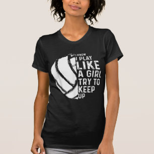 Fun Volleyball Design Girls Women Youth Teen Sport T-shirt