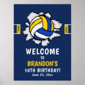 Fun Volleyball Kids Birthday Poster (Voorkant)