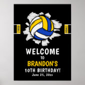 Fun Volleyball Kids Birthday Poster (Voorkant)