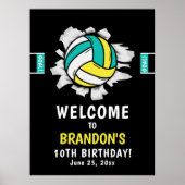 Fun Volleyball Kids Birthday Poster (Voorkant)
