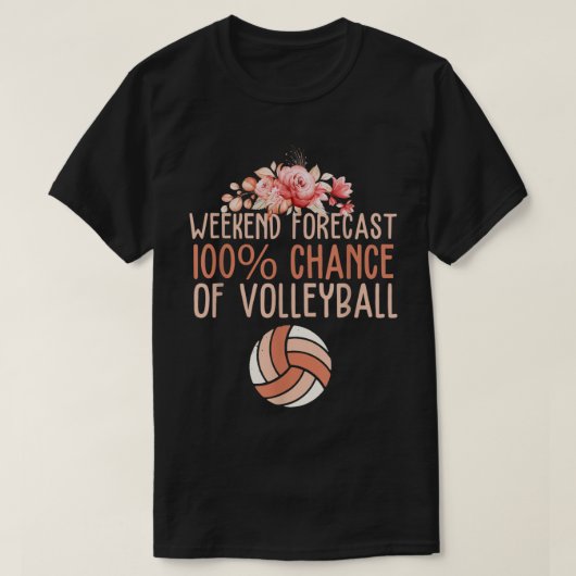 Fun Volleyball Weekend Forecast Volleyball Boho Fl T-shirt (Design voorkant)