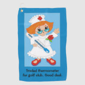Fun voor Gepensioneerde Zuster die van Golf houdt Golfhanddoek (Voorkant)