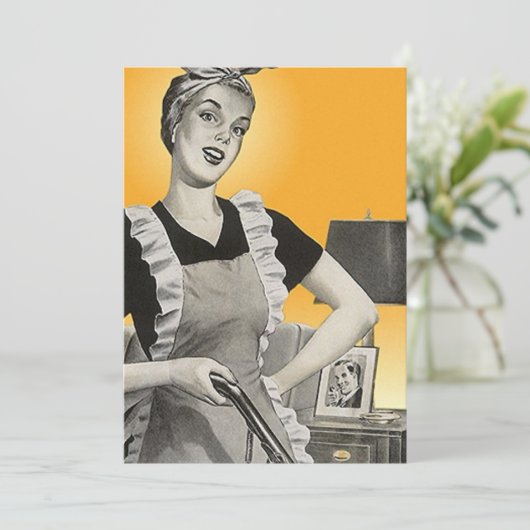 Fun voorstedelijk huis Chores Blank Uitnodiging (Staand voorkant)