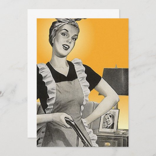 Fun  voorstedelijk huis Chores Blank Uitnodiging (Voorkant / Achterkant)