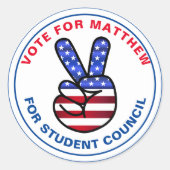 Fun Vote voor Class President: rijzende ster Ronde Sticker (Voorkant)