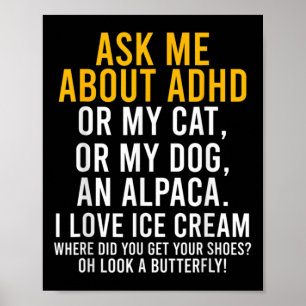 Fun Vraag me naar Adhd Autism Mental Health Awaren Poster