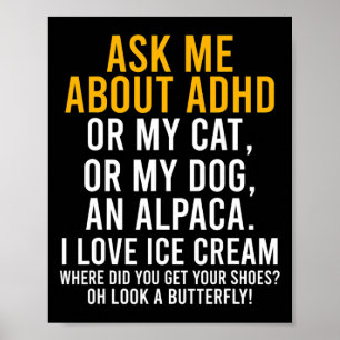 Fun Vraag me naar Adhd Autism Mental Health Awaren Poster
