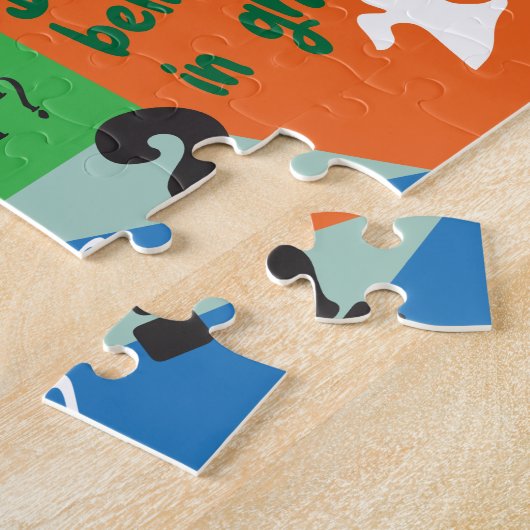 Fun vraagt gesprek begint familievriendelijk legpuzzel (Zijkant)