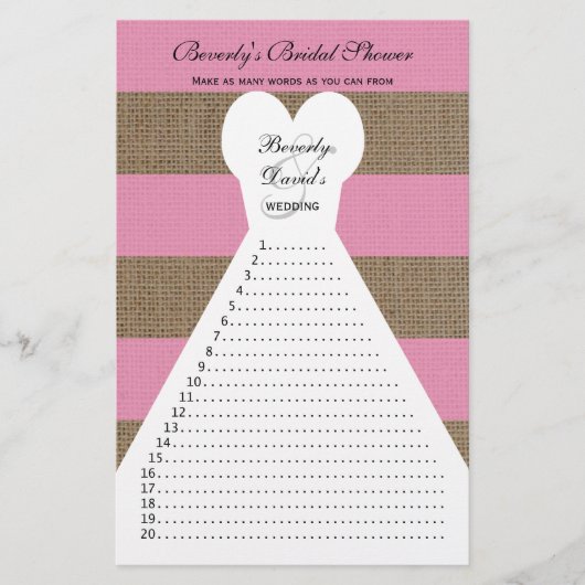 Fun Vrijgezellenfeest Word Games — Roze Flyer (Voorkant)