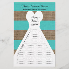 Fun Vrijgezellenfeest Word Games Turquoise