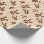 Fun vrolijke kerstantler afbeelding foto naam cadeaupapier (Hoek)