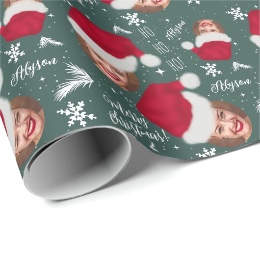 Fun vrolijke kerstfoto-naam pet cadeaupapier (Rol Hoek)