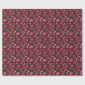 Fun vrolijke kerstzelfillustratie, foto-naam cadeaupapier (Vlak)