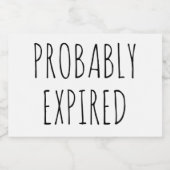 Fun waarschijnlijk verlopen keukenopslag voedselcontainer etiket (Enkel label)