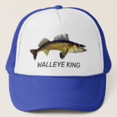 Fun "Walleye King" Trucker Hat Trucker Pet (Voorkant)