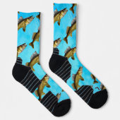 Fun Walleye Pike Fish and Blue Water Sokken (Rechts)