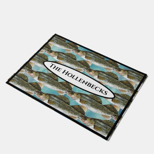 Fun Walleye Pike Fish Pattern Deurmat (Schuin)