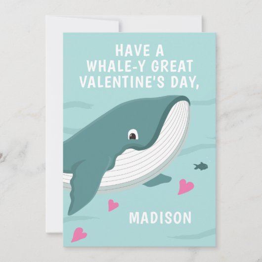 Fun walvis aanpasbare Valentijn-kaart Kaart (Voorkant)