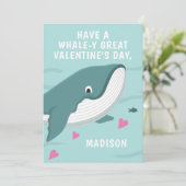 Fun walvis aanpasbare Valentijn-kaart Kaart (Staand voorkant)