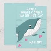 Fun walvis aanpasbare Valentijn-kaart Kaart (Voorkant / Achterkant)