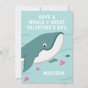 Fun walvis aanpasbare Valentijn-kaart Kaart